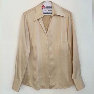 Cream Silk Blouse, XS